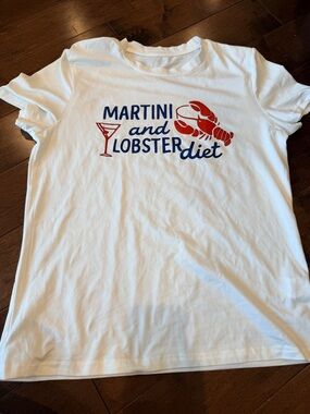 White 'Martini and Lobster Diet' Graphic Tee